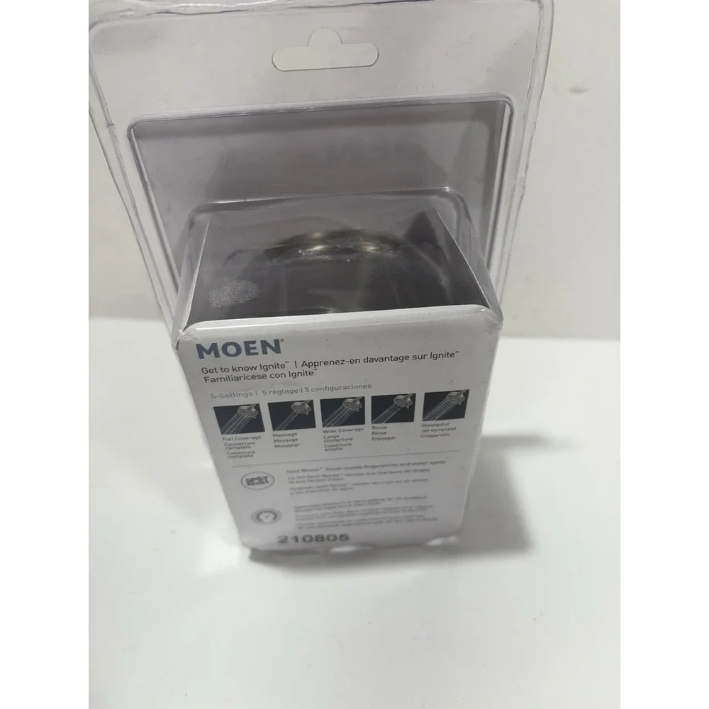 MOEN Ignite 5 Settings Spray Optimized Pressure Shower Head Spot Resistant NIB
